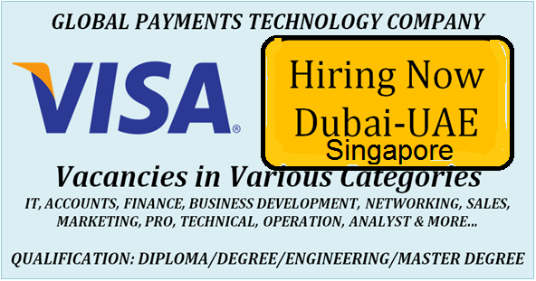 Huge Latest Job Vacancies in Visa @Dubai,UAE,Singapore,USA,UK,India|World Wide