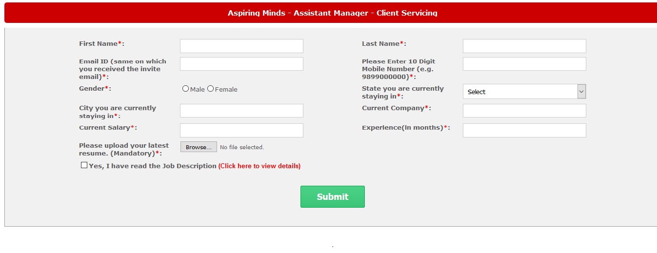 ASPIRING MINDS|CTC Upto 3.2 to 4 LPA|MAR 2016