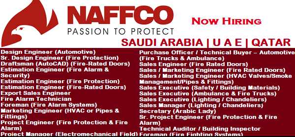 Huge Latest Job Vacancies in NAFFCO@UAE,Saudi Arabia,Qatar