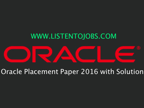 Oracle Placement Paper 2016 with Solution