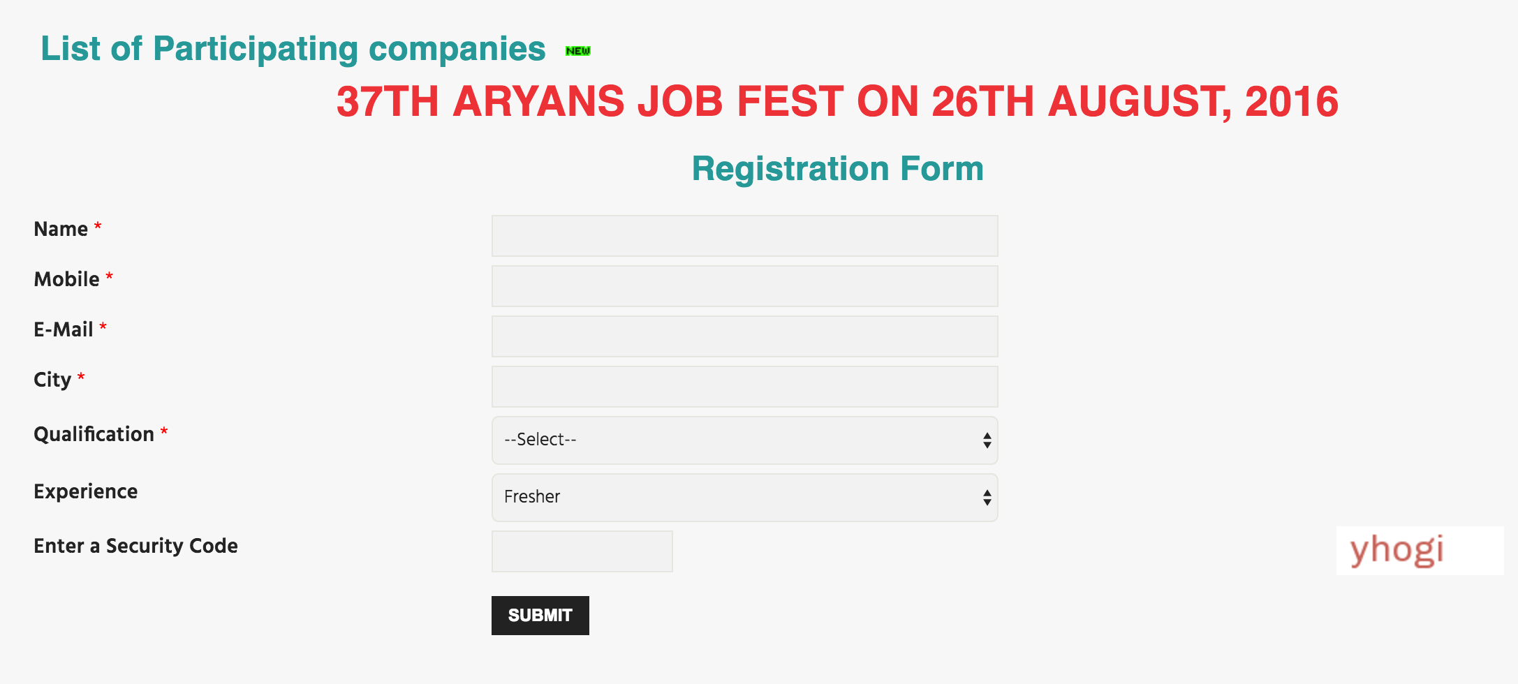 37th Aryans Job Fest |26 Companies |Any Diploma / Graduate (including BE / BTech / MCA / ME / MTech / MBA )|Freshers and Experienced both | Punjab|CTC 3.5 LPA|26th August 2016