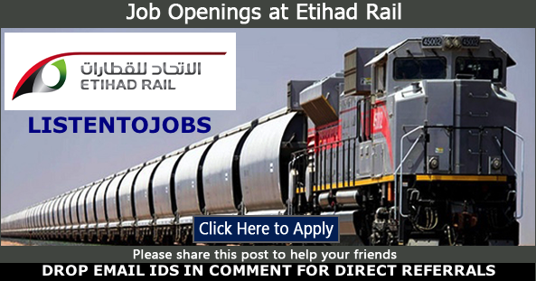 Latest Government Job Vacancies in Etihad Rail@UAE 2021|Register Your Cv|Good Salary |Medical |Accommodation |other Govt Incentives