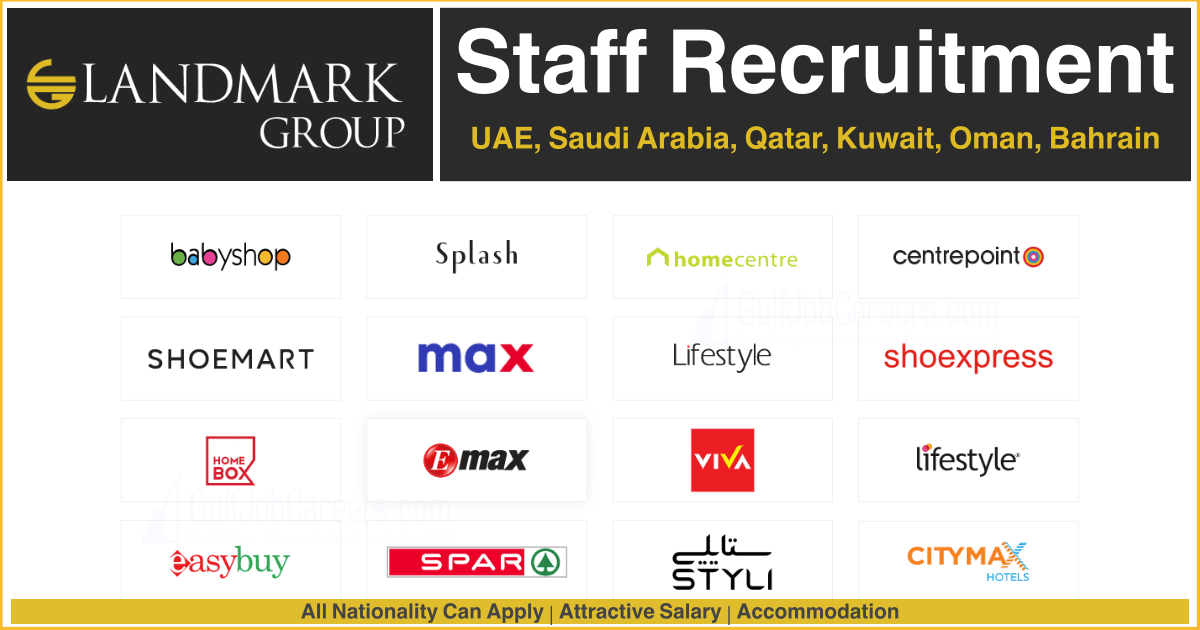 Latest Job Vacancies in Landmark Group | Any Graduate/ Any Degree / Diploma / ITI | Btech | MBA | +2 | Post Graduates | Dubai,Saudi Arabia,Abu Dhabi,UAE
