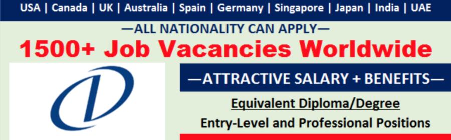 Latest Job Vacancies in Danaher | Any Graduate/ Any Degree / Diploma / ITI |Btech | MBA | +2 | Post Graduates  | USA,UK,Australia ,Dubai,Saudi Arabia,Qatar,India,UAE,Across World |Apply Online |Accommodation | Medical |Good Salary !